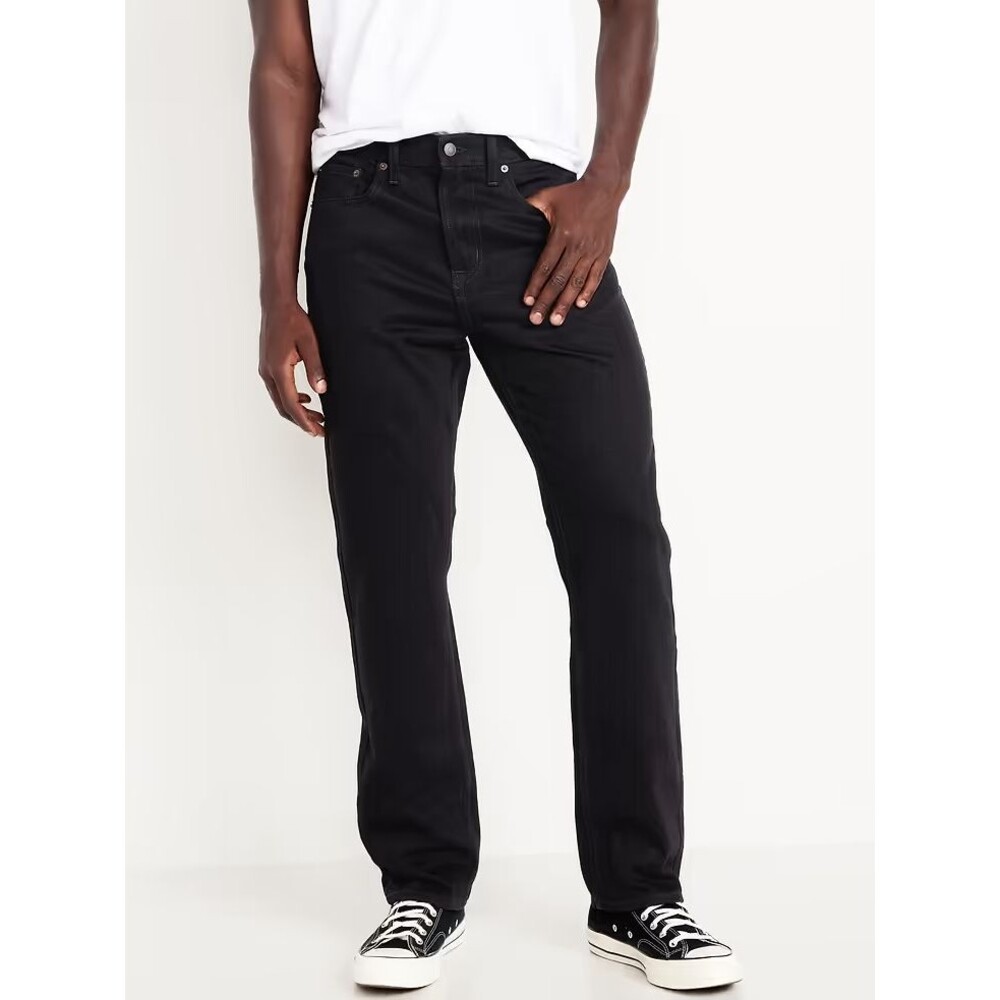 Old Navy Structured Straight Non-Stretch Jeans Mens 32x32 Black NEW